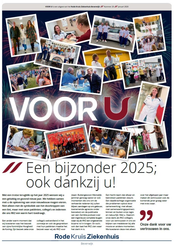 Voorblad 'Voor U' editie januari 2026. Getiteld: "Een bijzonder 2025; ook dankzij u!"